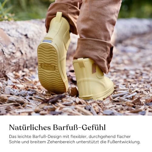 Barfuß Gummistiefel Kinder wasserdicht, flexible Sohle, Beige, 24/25 – Bild 5