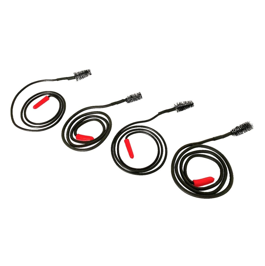 Amtech 4pc Sink & Plug Hole Unblocker, 700 mm Flexible Wire with Conical Brush, Ideal for Kitchen & Bathroom Drains