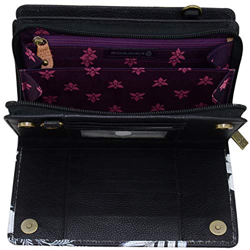 Image of Anuschka Women's Leather Wallet - Hand-Painted Genuine Leather Wallet with RFID Protection - 1149, Cleopatra's Leopard