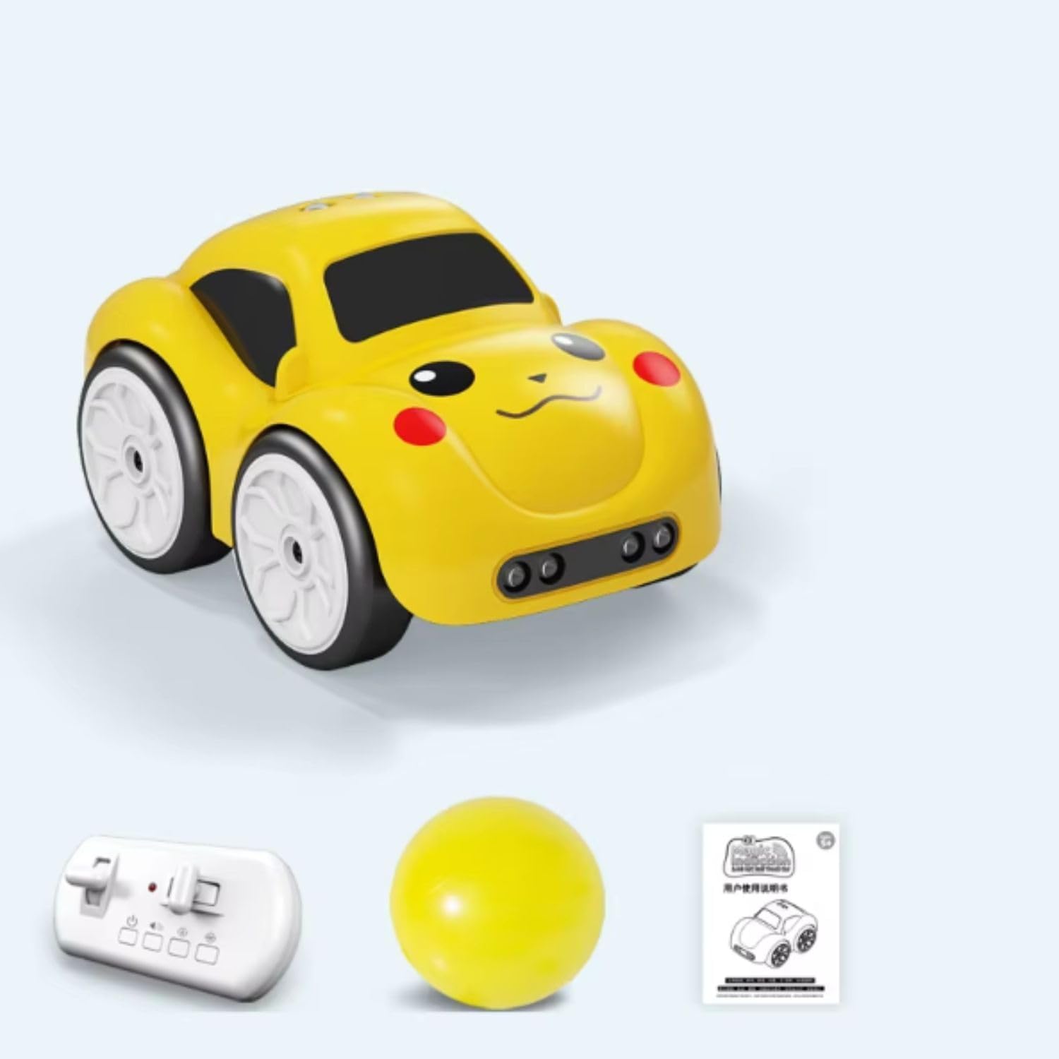 Pihura 2.4GHz RC Cartoon Car for Kids | Auto Follow Track Sensor Mode, Obstacle Avoidance, Music & Lights | Remote Control Toy Car for Best Gift Toddlers Boys Girls. (Yellow)