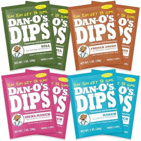 Amazon.com: Dan-O’s Dips Variety Pack (8 Pack) – Ranch, Mexi-Ranch ...