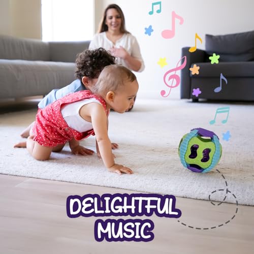 Image of Genie's Toy Bus Activity Musical Ball with Lights & Sounds | Interactive Sensory Toy for Kids| BPA-Free, Soft & Safe Learning Ball for Kids Age 4+ Months