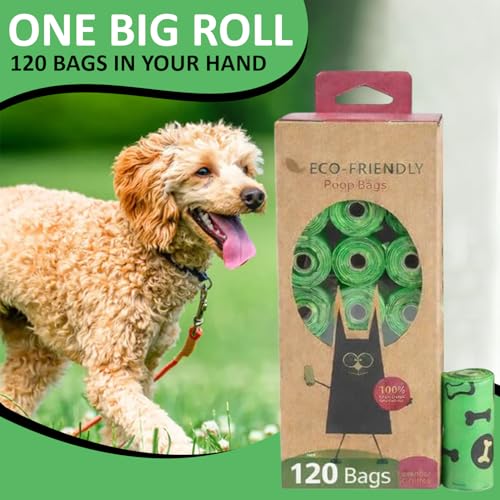 Image of MEADOWS & MUTTS Dog Poop Bags - 120 Count Compostable Biodegradable Plant Based Pet Waste Bags | Leak Proof Extra Thick | Lavender Scented Eco-Friendly Puppy Poop Bags