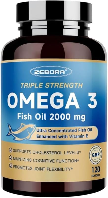 Evorina ZEBORA Triple Strength Omega-3 Fish Oil 2000mg – rTG Omega 3 Ultra High-Potency – Supports Heart, Brain, Eye, Skin & Immune Health – Fatty Acids EPA, DHA & DPA, 120 Softgels | High Strength Herbal Supplement | Clean Label Ayurvedic Wellness-image-34