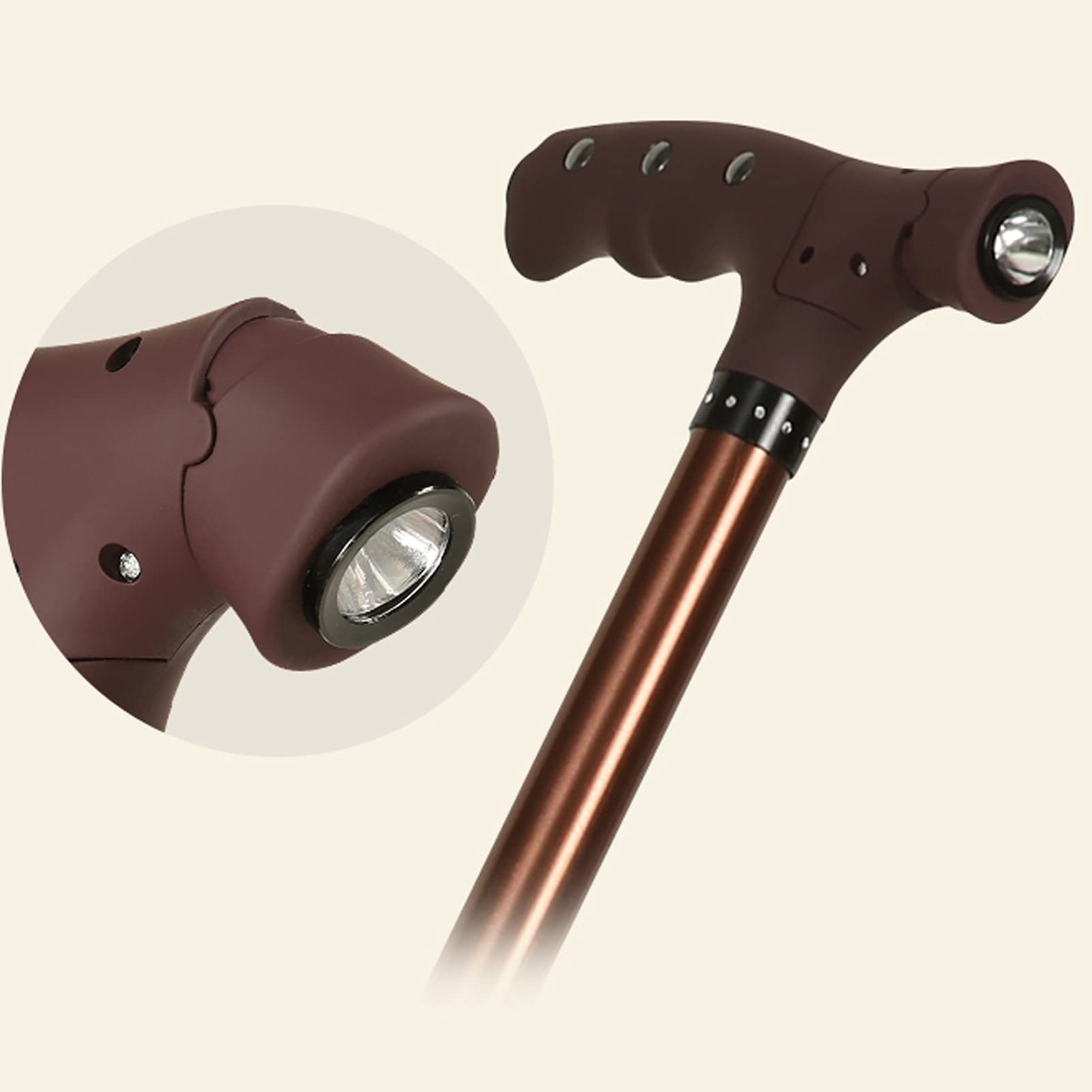 Bastón de Paseo Bastones para Mayores Asiento de caña Plegable, con DIRIGIÓ Light Anti Skid Bane Retractable Basking Sticking, Altura Ajustable Basking Back, Flexible y Durable Ayuda Ayuda