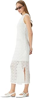 Crew Neck Midi Slit Dress