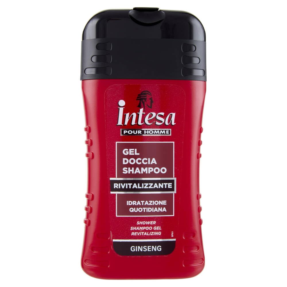8 gel doccia Intesa Pour Homme Ginseng – shampoo gel doccia, tonificante e idratante, 250 ml + portachiavi Beni Culinari gratuito