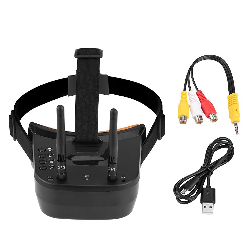 Gogle FPV 5,8 GHz 3-calowy 40-kanałowy zestaw słuchawkowy wideo FPV Okulary 480 * 320 Ekran LCD z podwójną anteną RP SMA i wbudowaną baterią 1200 mAh do quadcopterów dronów wyścigowych FPV