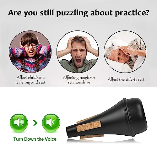 TANCUDER Trompete Dämpfer Trompete Mute Aluminiumlegierung Trompetenschalldämpfer Trompete Straight Dämpfer Schwarz Trompete Stummschaltung Trompete Übungsdämpfer Praxis Schalldämpfer für Trompeten