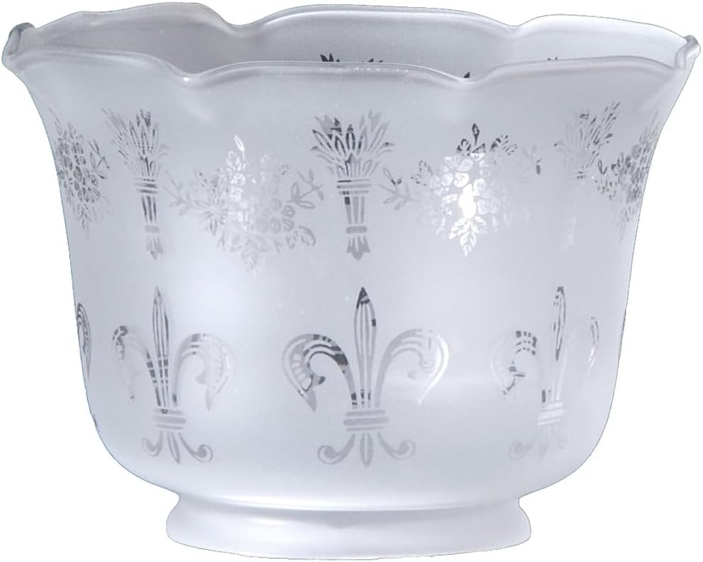 B&P Lamp® 4" Fitter Fleur-De-Lis Gas Shade, 5 1/4" Ht., 7 1/2" Diameter