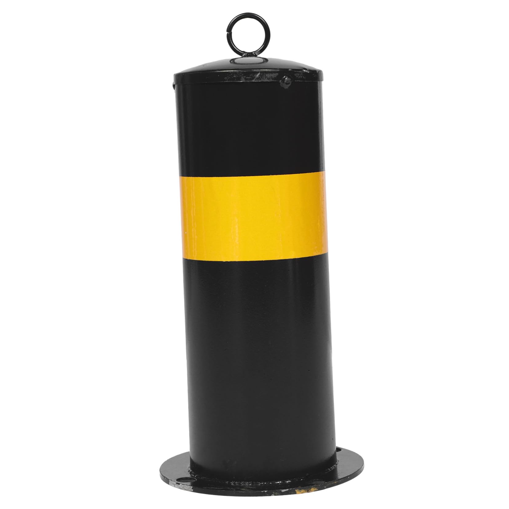 Poste de Acero Reforzado de 30 Cm, Barrera de Seguridad Vial Amarilla y Negra, Columna de Tráfico para Estacionamiento y Control de Acceso, Bolardo Protector Resistente