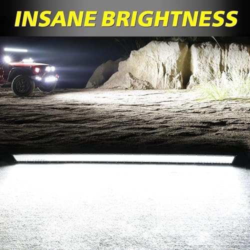 Image of 52 Inch LED Light Bar 380W Combo Quad Row Off Road Driving Light | Super Bright Quad Row LEDs, Spot Flood Combo LED Work Light Roof Light Bar for Truck Pickup Tractor Chevy Ram Wrangler Boat
