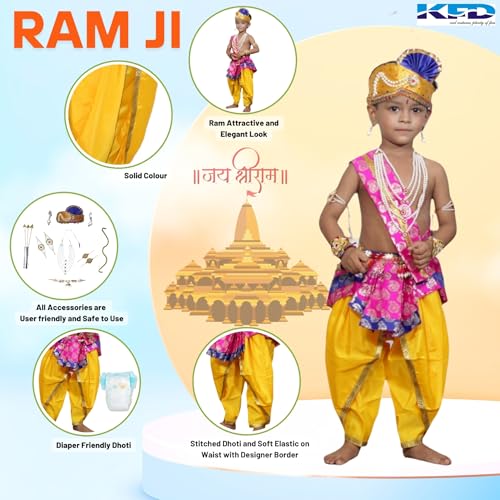 Image of Kaku Fancy Dresses Ram Costume for Kids Infant Baby Ram Dress for Boys with Accessories