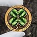 Good Luck Challenge Coin - 777 & Four Leaf Clover 3D Collectible Zinc Alloy Token, 1.574 Inches, Gift for Luck, Military, Collection