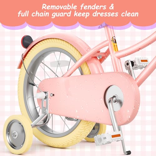 Image of Glaf 12 14 16 18 20 24 Inch Girls Bike for 2-15 Years Old | Kids Bike Bicycle,with Training Wheels, Toddler Bike,Girls Cruiser Bicycle, with Adjustable Seat and Handlebar