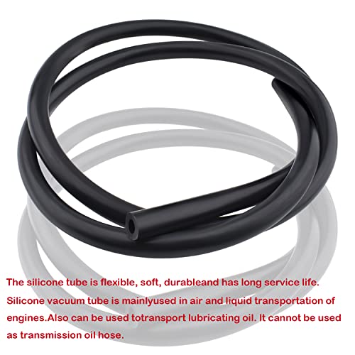 Inbyme 4Pcs 5Ft Silicone Vacuum Tubing Hose Kit, High Temperature Automotive Modified Air Intake Pipe, Id 5/32" 1/4" 5/16" 1/2", Wall Thick 1/8", Black #TOP1