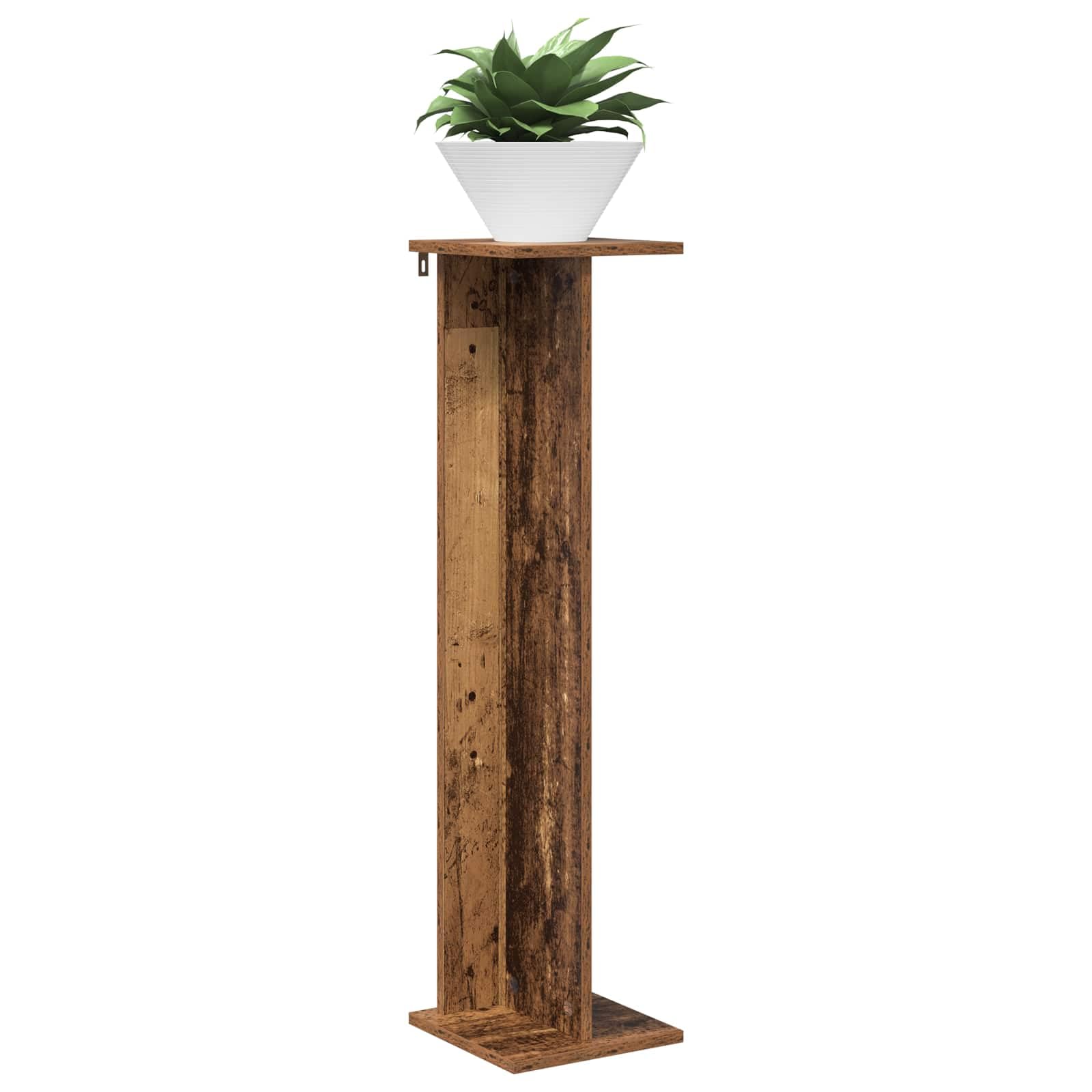 Stojak na rośliny 2 szt. stare drewno 25 x 25,5 x 100,5 cm