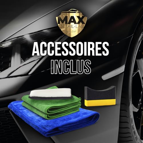 Detailing Pack - Kit Nettoyage Voiture avec Accessoires, Lavage Extérieur Intérieur, Nettoyant Jantes, Shampoing, Cire Liquide, Brillant Pneu Plastique, Entretien Cuir Vitre Auto Moto – Image 6