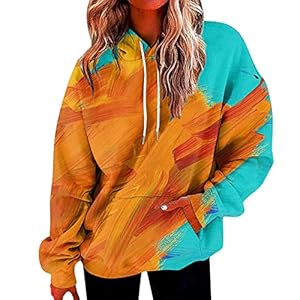 Oversized Hoodies for Women 2023 Fashion Fall Fleece Sweatshirts Tie Dye Long Sleeve Drawstring Hooded Pullover