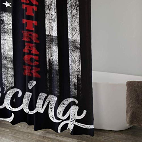 Cairuo American Flag Dirt Track Racing Gift Shirt Car Bike Driver Waterproof Fabric Shower Curtains For Bathroom With 12 Plastic Hooks #TOP1