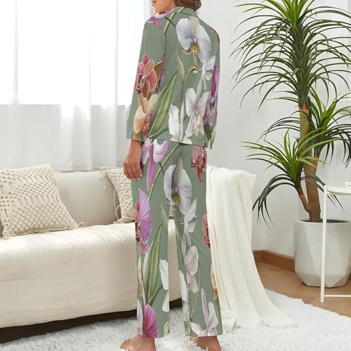 Pyjama chic col à revers et pantalon taille élastique - 3