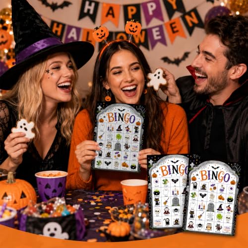 Halloween Bingo Game, 24 Player Party Card Set for Spooky Group Games-2 - image 5