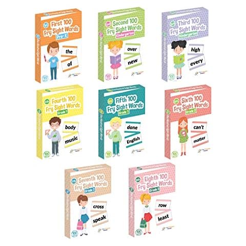 Little Champion Reader 800 Sight Word Flashcards in 8-Pack Bundle Set, Pre-K to 3rd Grade, Teaches 800 Dolch Fry High-Frequency Sight Words Cover