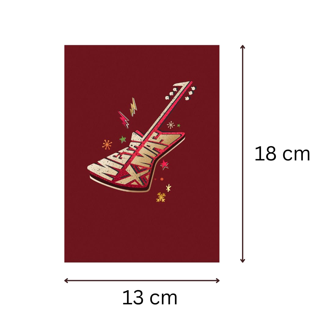 Three Dee Cards -Santa & Reindeer Rock Band Christmas 3D Special Pop Up Greeting Card for Daughter Son In Law Husband Wife Brother Sister Mum and Dad Family Holiday Pop-up - Image 4