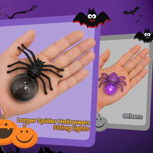 Patifaire Large Spider Halloween String Lights, Battery Powered with Timer - image 4