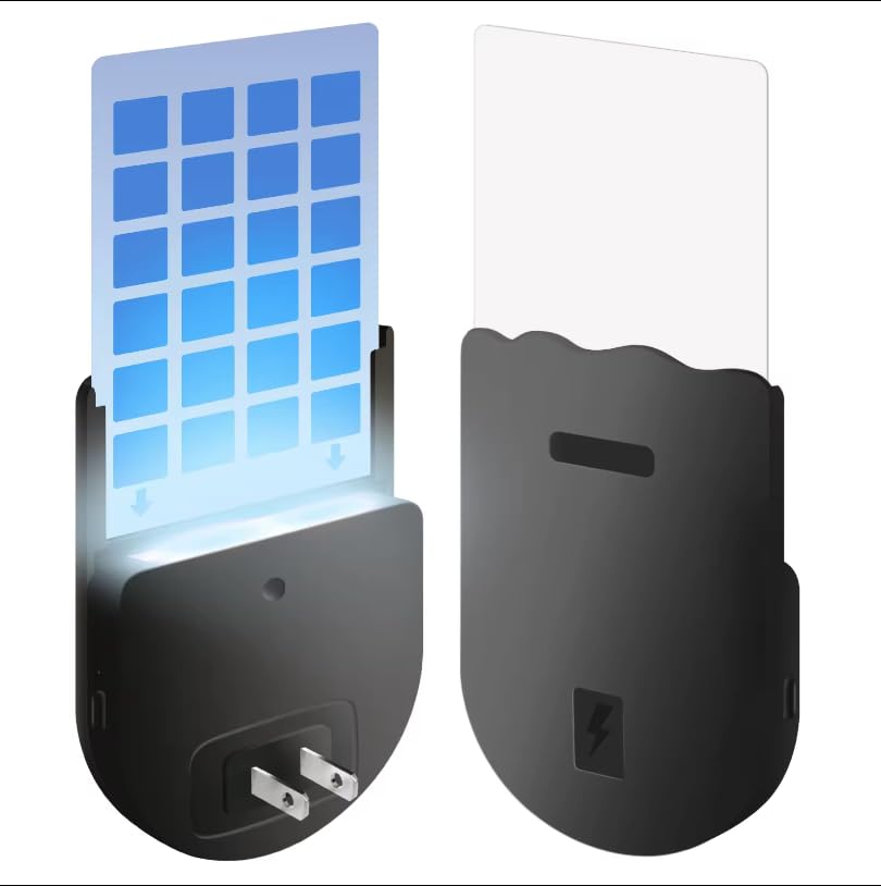 Generic SKEETO (Twin Pack) Indoor Flying Insect Trap, for Flies, Fruit Flies, Gnats, Moths, and Other Insects, 2 in 1 Adjustable UV & LED Night Light (Black)