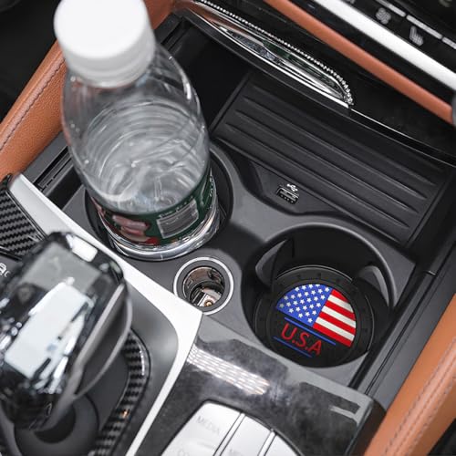 Set de 2 posavasos para copa de carro con bandera americana miniatura 6
