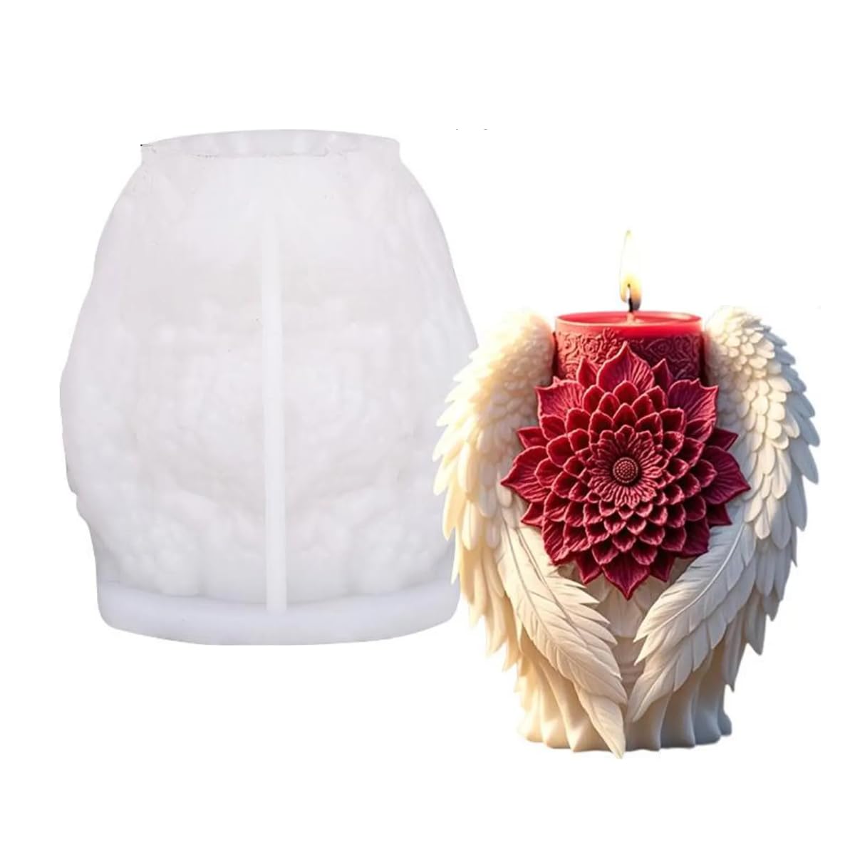 Angel Wings Candle Mould Feather Wings Pillar Shape Silicone Molds for Candle Making Wax Melts Aromatherapy Candle Pillar Soap Resin Casting Molds Home Decor Candle Molds-image-49