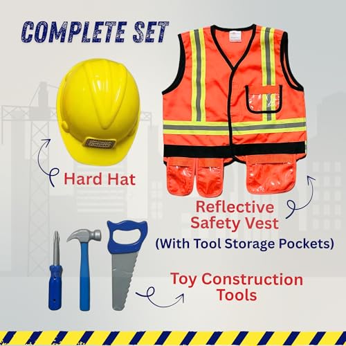 Disfraz niño Trabajador Construcción con Chaleco y Casco miniatura 2