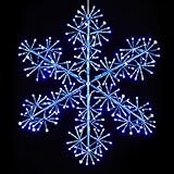 Hanging Christmas Snowflake Lights, 30ββ Large Blue Snowflake with 240 Blue LEDs Twinkle for Indoor Outdoor Decorations