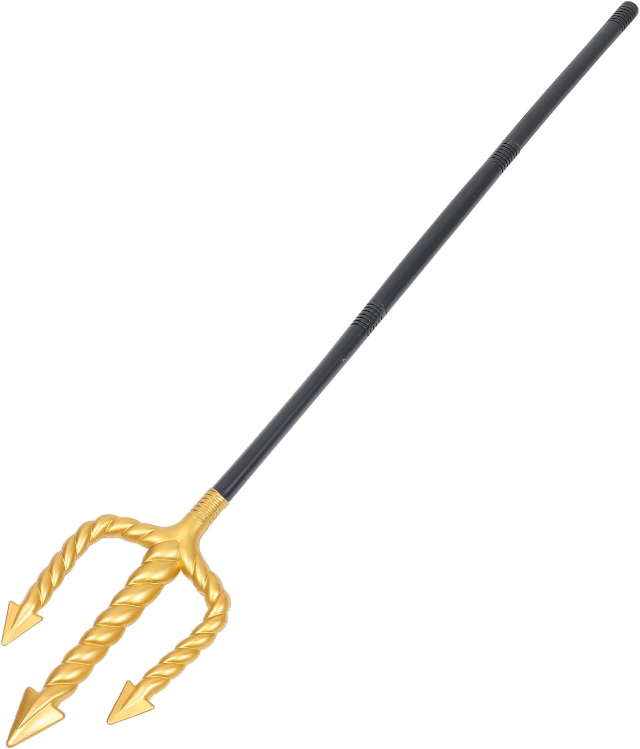 Trident Devil Costume Cattle Fork Halloween Costume Accessory Party Decoration for Adults (Golden)