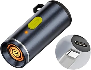 安心の日本企業 MSL FORCE 電熱式 スマホから給電 息を吹き式 Type-C ポート対応 防風 安全 コンパクト 軽量 アウトドア キャンプ 釣り 登山 FL (ライター(USB-Cメスボタン押しタイプ), 1個)