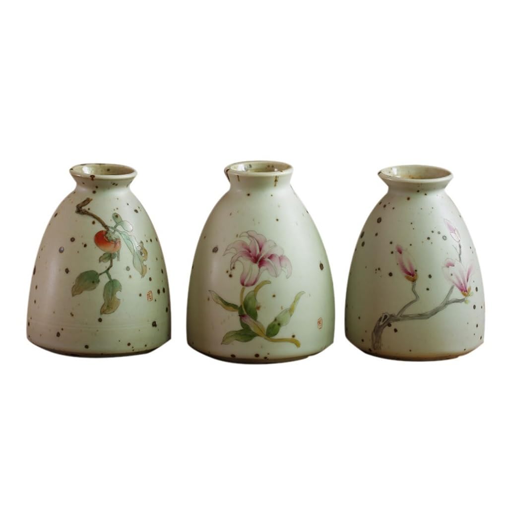 Bzgpmfud One Color Vase Desktop Flower Retro Ceramic Hand-Painted Device Chinese Style Arrangement Desktop Decoration Creative Hydroponic