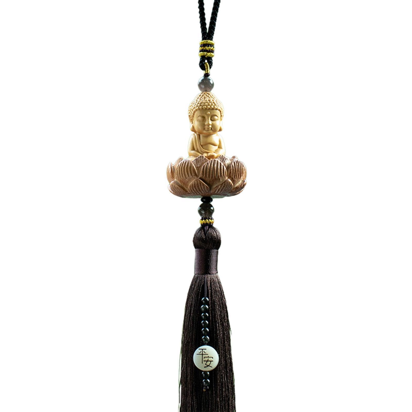 QIXCXAZ Rearview Mirror Hanging Accessories Traditional Buddha Ornament Enviromentally Friendly Decorative Appeal For Cars Rear View Mirror Hanging, Style B