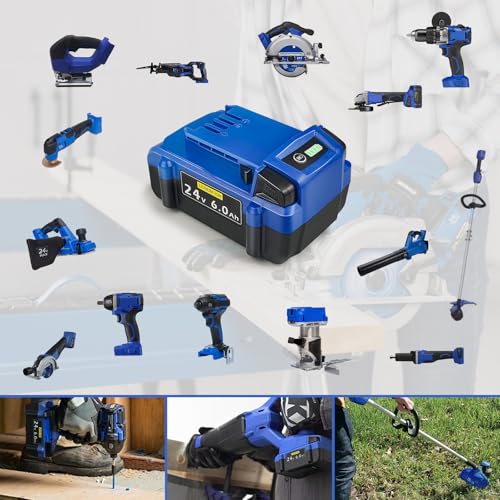 Replacement for Kobalt 24V Battery: 6.0Ah Lithium ion Compatible with 24-Volt Max Battery KB624-03 KB524-03 KB424-03 KB224-03 KB124-03 Suitable for All Kobalt 24 V Cordless Power Tool 2 Packs