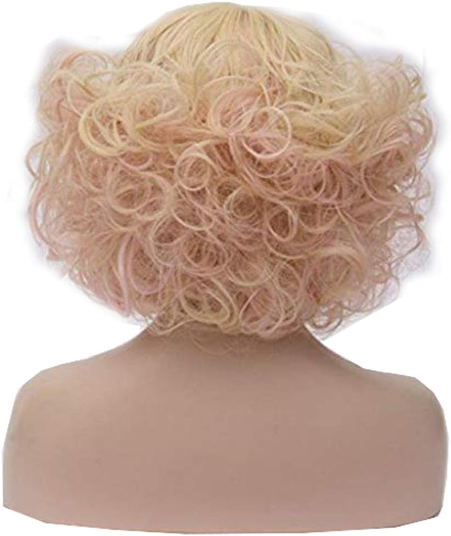 OYIXU 30cm 11.8" Blue Purple Highlights Lolita Fluffy Small Curly Short Daily Hair Wig