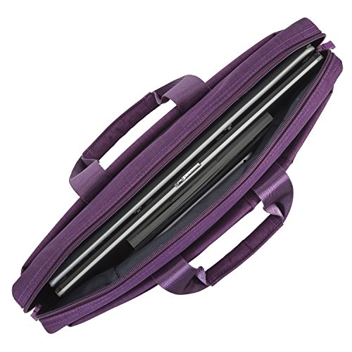 Sacoche ordinateur 15,6 Rivacase violette PC portable avec sangle - 5