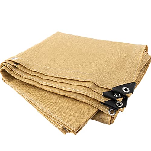 AYPET Malla Sombreadora, Red de Sombra toldo Vela -Toldos Exterior Terraza para Patio ProteccióN Rayos UV El Aire Puede Circular hacia Arriba Y hacia Abajo，Amarillo pálido4m*4m