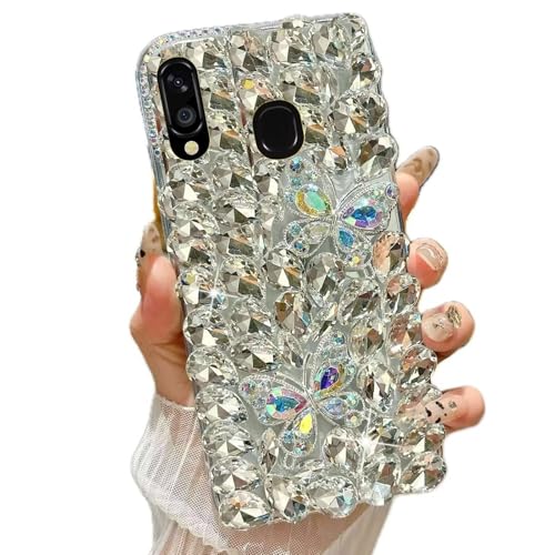 Miagon Bling Diamond Butterfly Phone Cover for Huawei P30 Lite,Handmade 3D Luxury Sparkle Crystal Rhinestone Shiny Glitter Full Stones Back Case for Women Girls -  Rnrieyta