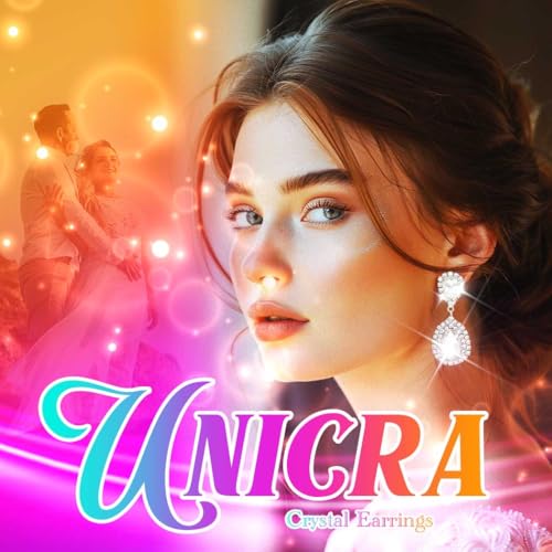 Unicra Silver Rhinestone Teardrop Earrings Crystal Wedding Bridal Dangle Earrings Prom Drop Earrings for Women and Brides3