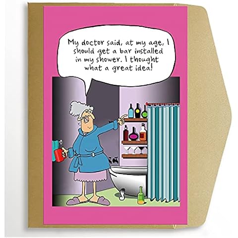 Funny Birthday Card 50th 60th 70th for Wife, Mom, Auntie, Female Friend, Old Aged Birthday Card Cover