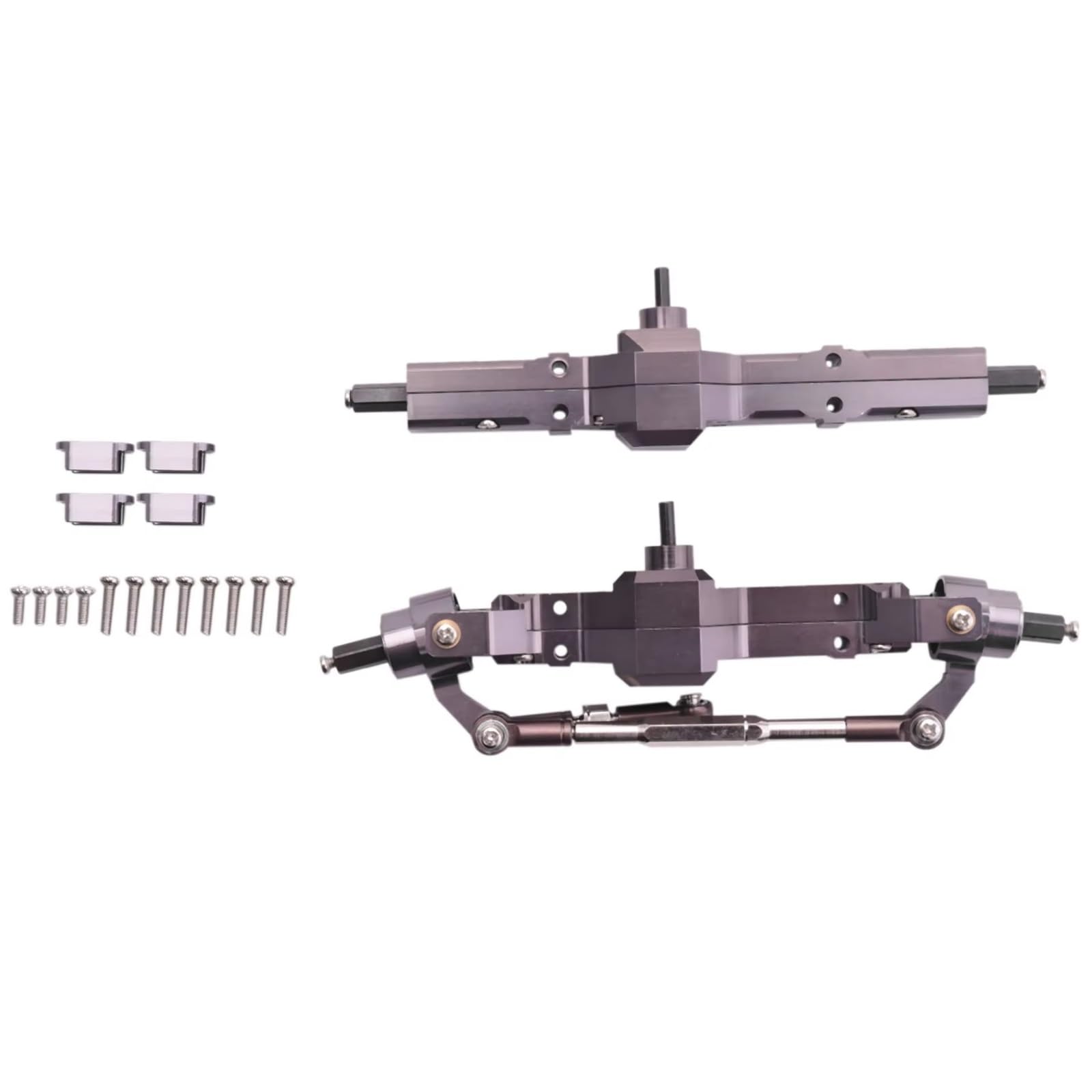 Compatible con WPL C14 C24 C34 C44 B14 B24 1/16 RC Camión Coche Piezas De Actualización Accesorios Metal Delantero Trasero Puente Eje Caja Cambios Piezas