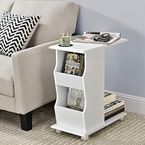 [en.casa] Mesa de Centro con Ruedas Blanco Cover