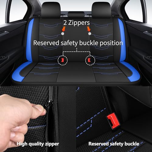 Image of HChengkikz Car Seat Cover, Breathable and Sporty (Black + Blue)