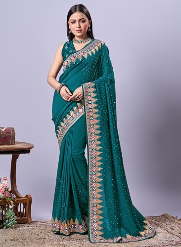 Image of Jaanvi fashion Women's Pasapalli Design Sambalpuri Silk Saree with Swarovski Work & Blouse Piece