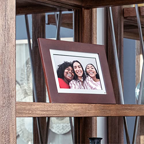 Simply Smart Home Photoshare 8” Wifi Digital Picture Frame, Send Pics From Phone To Frames, 8 Gb, Holds 5,000+ Photos, Hd Touchscreen, Espresso Wood Frame, Easy Setup, No Fees #TOP5